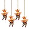 CC Christmas Decor Christmas Moose Light Chain Pull - 8.5" - Set of 4